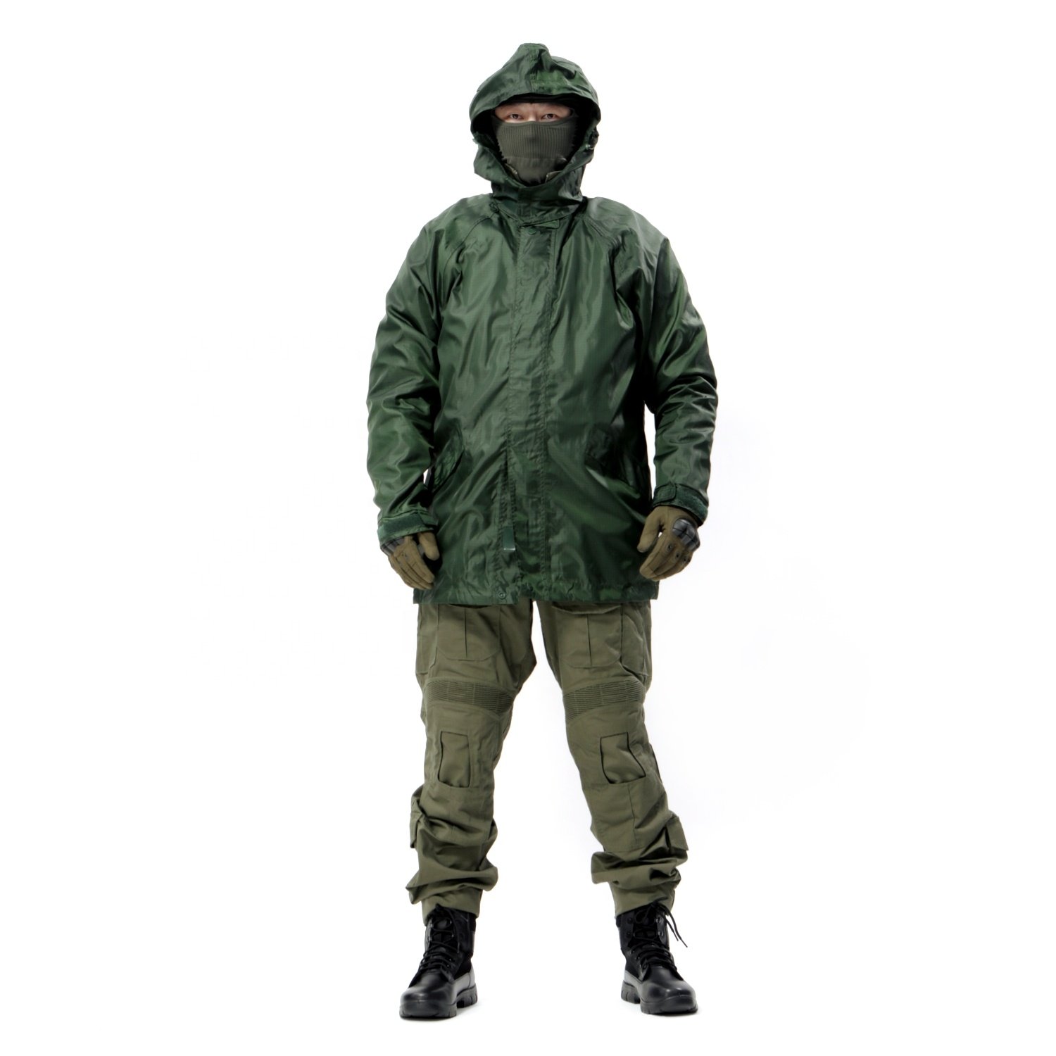 Field Wear for Men Waterproof Pullover Lightweight Hooded Windbreaker Patrol Shell Waterproof Jacket Tactical Raincoat