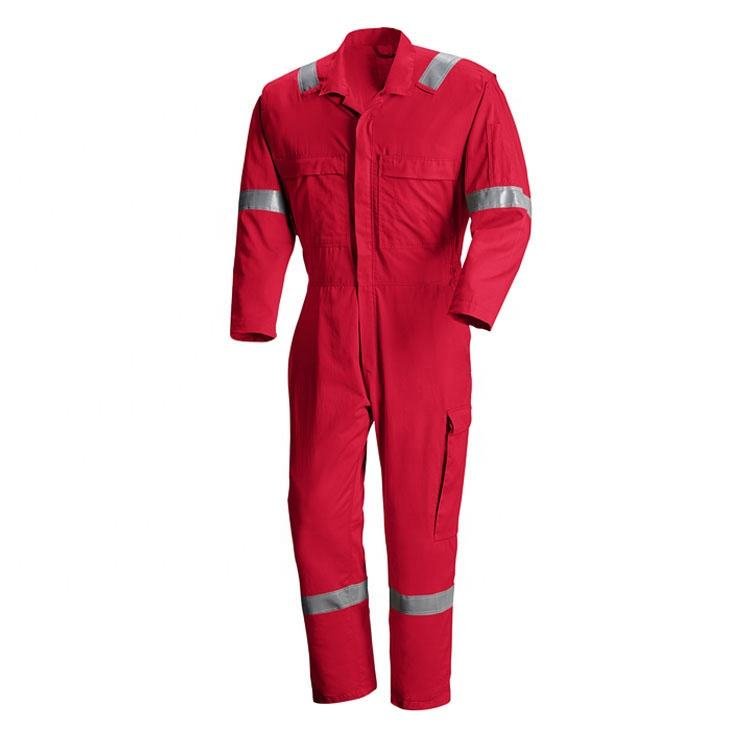 EN 11612 Custom Logo Men Cotton Work Safety Overalls Uniform Mechanic Reflective Workwear Flame Fire Retardant FRC FR Coveralls