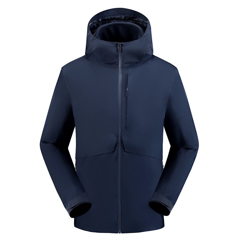 Custom Outdoor 3 In 1 Winter Jacket Unisex Removable Fleece Coat Hiking Waterproof Breathable Warm Hooded Snowboard Clothing