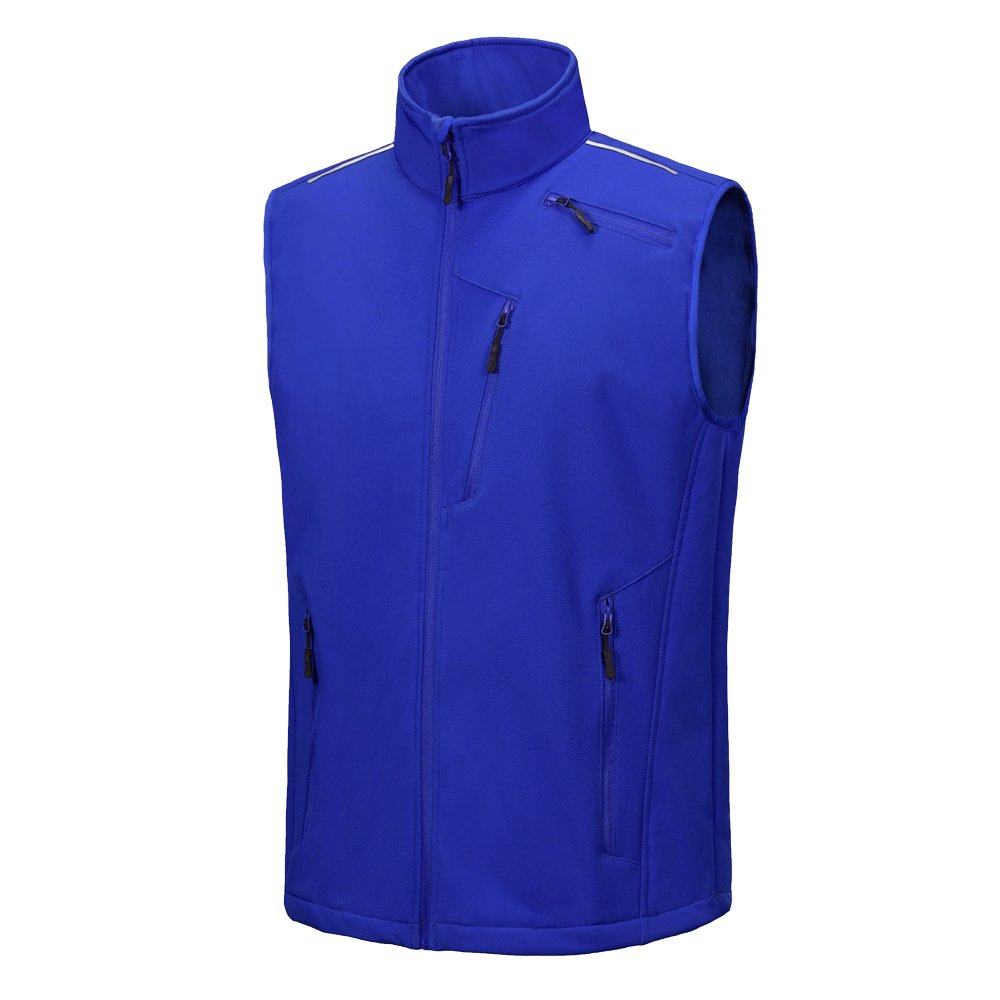Men fleece lined Softshell reflective Custom parks golf Gilet vest running hiking cycling Waistcoat OEM