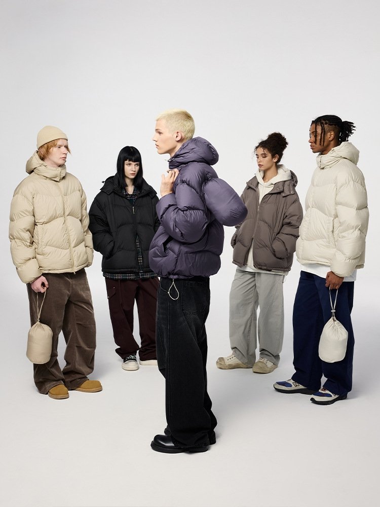 Loose men's down jacket high neck Lightweight portable puff down jacket high quality 90 white duck down jacket warm clothing