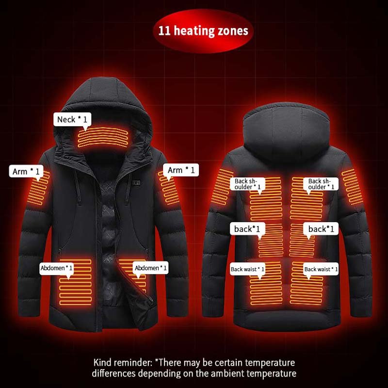 Unisex Plus Size Lightweight Electric Clothing White Down Heating Jacket Thermal Hoodie Coat Heated Jacket For Man Womens
