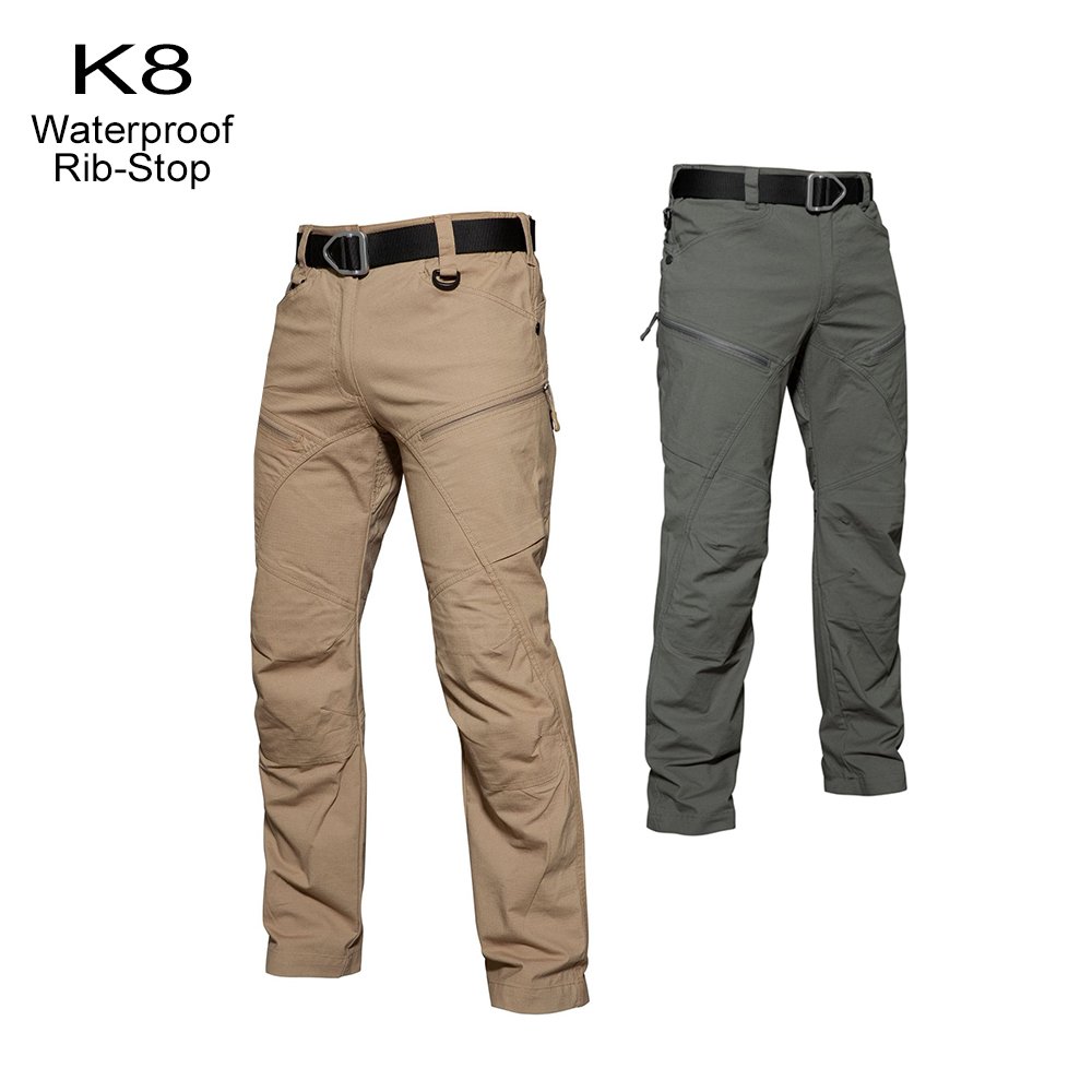 Men's Rib Stop Waterproof Outdoor Tactical Trousers Pants Sport Fans Combat Pant Hiking Hunting Worker Cargo Pant
