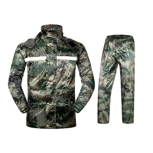 Hot sale raincoat Customized waterproof pvc rain suit polyester rainjacket pants for man rainwear