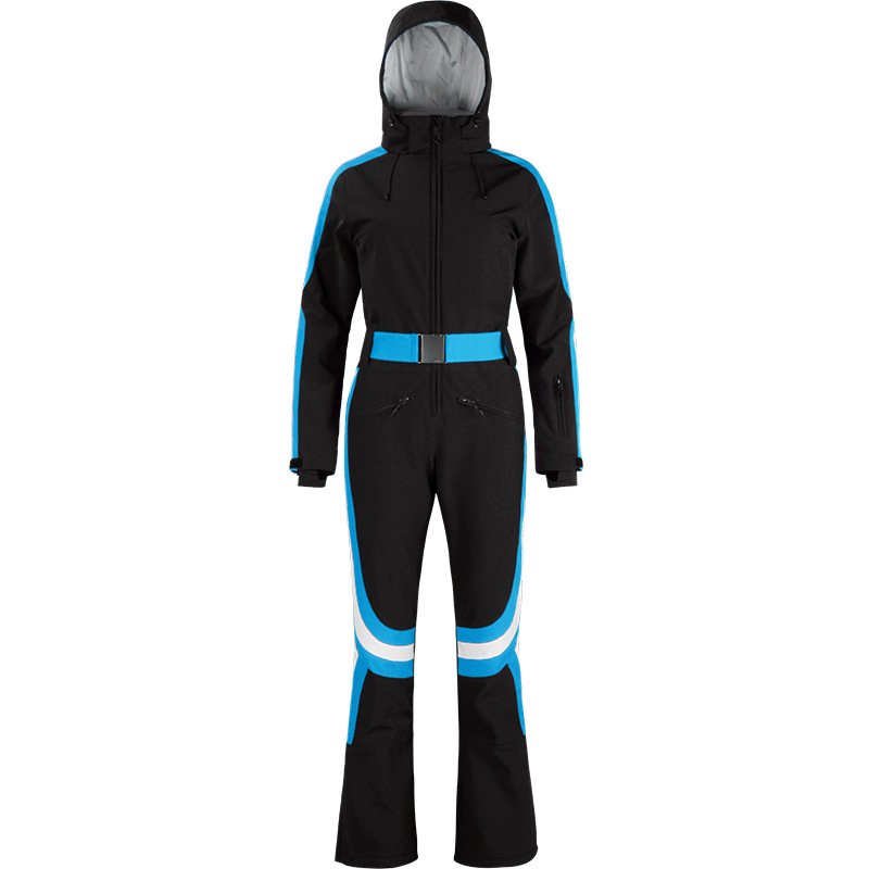 Outdoor Full-Zip Sweatshirt Hood With Customizable Color Contrast Color Short Winter Women's Outdoor Sports Ski Jacket