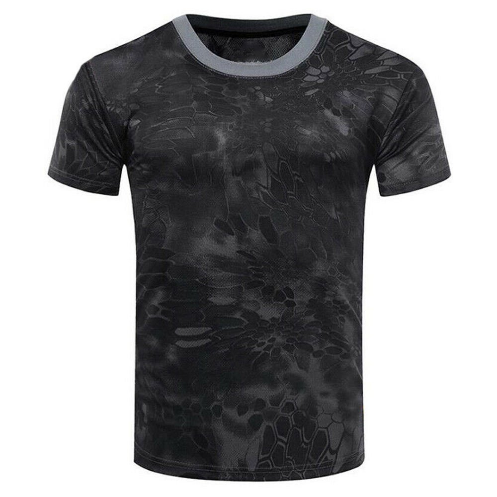 Men's Camo Combat Tactical Shirt short Sleeve T-Shirt Camouflage Outdoor Hunting Shirts Tour Trekking T Shirt