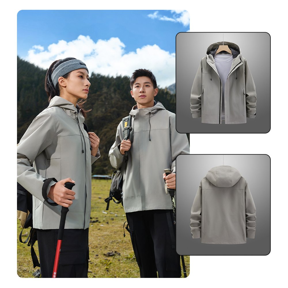 Custom Men's Hiking Jacket Waterproof Jacket Breathable Windbreaker Coat Outdoor High Quality Hard shell jacket With Hood Full