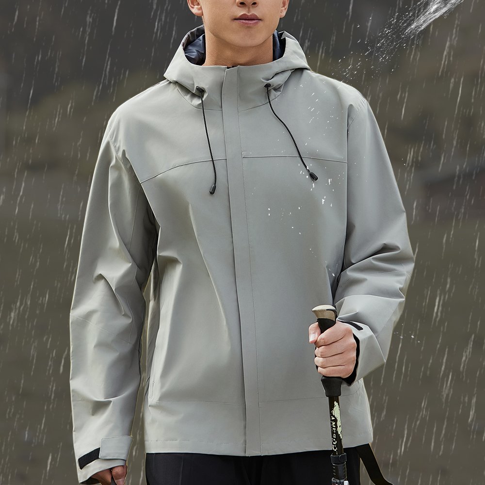 Custom Men's Hiking Jacket Waterproof Jacket Breathable Windbreaker Coat Outdoor High Quality Hard shell jacket With Hood Full