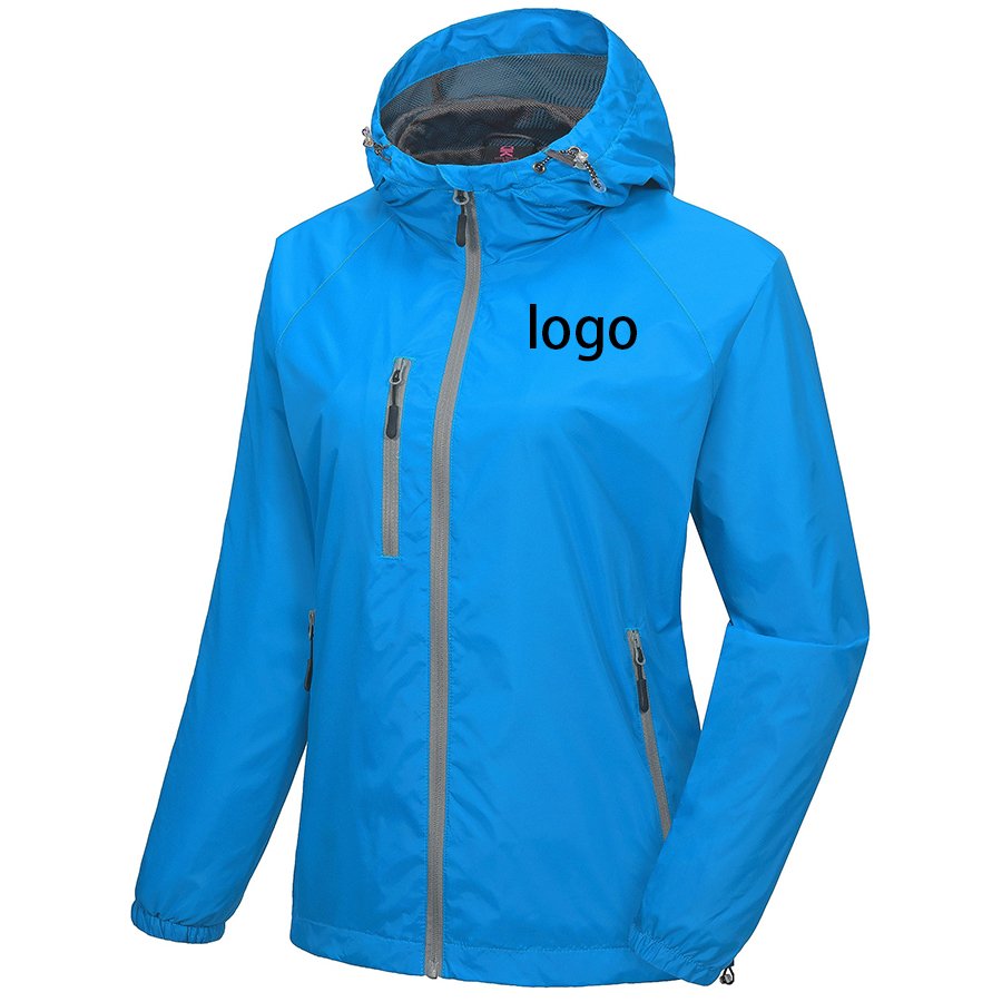 OEM Womens Breathable Windproof Raincoat Hiking Jacket Lightweight Windbreaker Sport Jacket Women