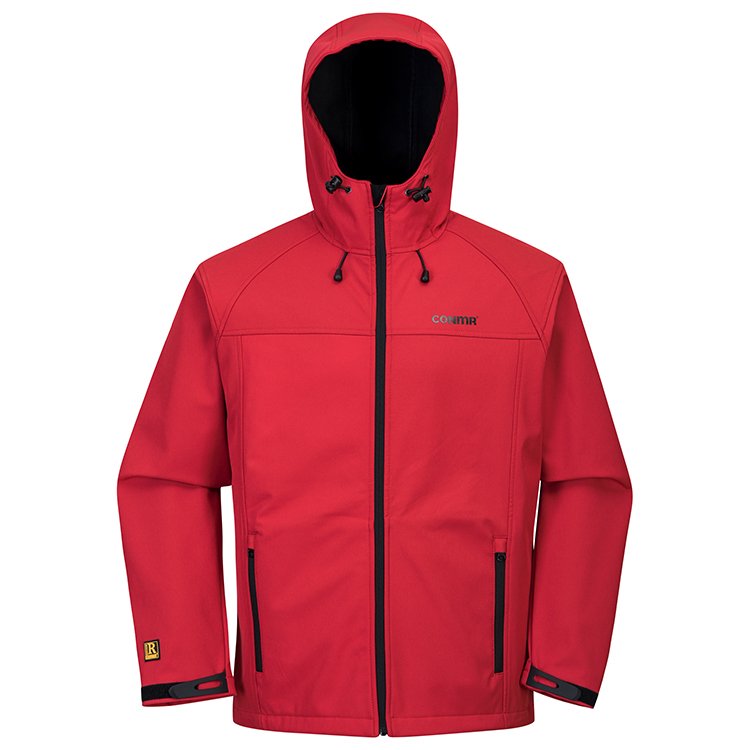 Men breathable outdoor hiking clothing water repellant outdoor jacket hooded TPU coating softshell jacket