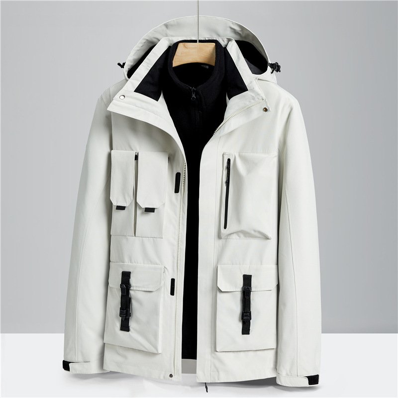 Wholesale Man's Camping Clothing Three in One Hunting Jacket Windproof Waterproof Warm Hiking Climbing Clothes