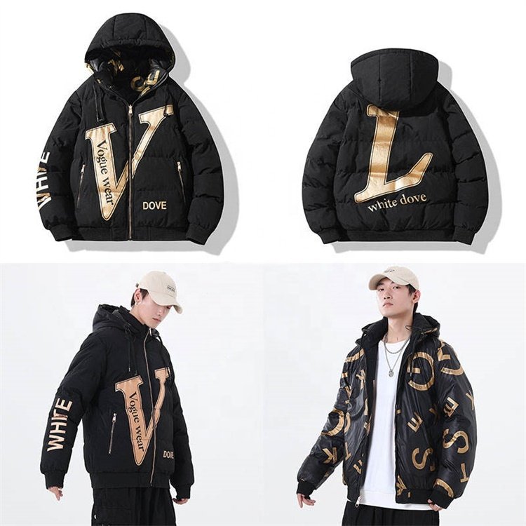 Winter Hooded Coat Men Waterproof Zip Plus Size Winter Down Puffer Jacket Custom Mens Down Jacket Winter Jacket