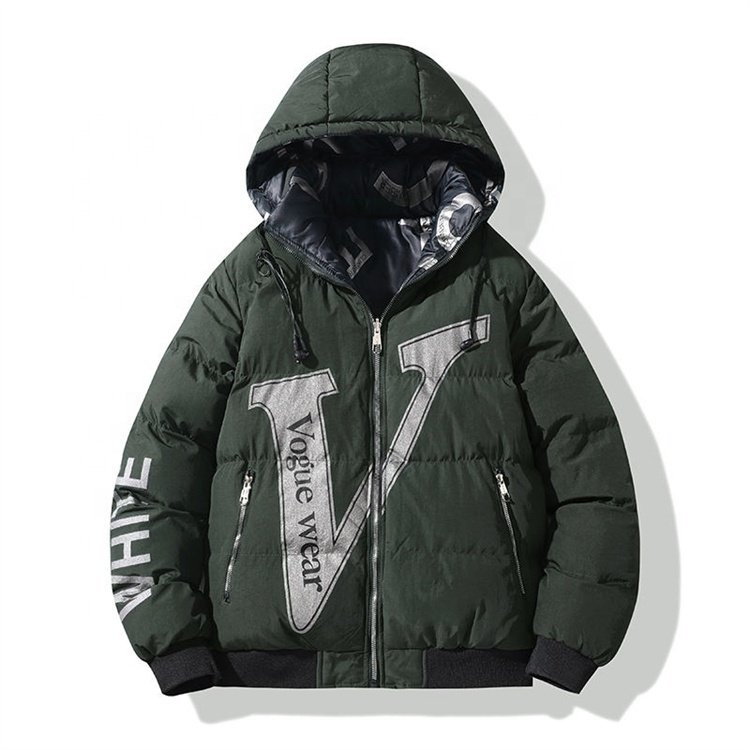 Winter Hooded Coat Men Waterproof Zip Plus Size Winter Down Puffer Jacket Custom Mens Down Jacket Winter Jacket