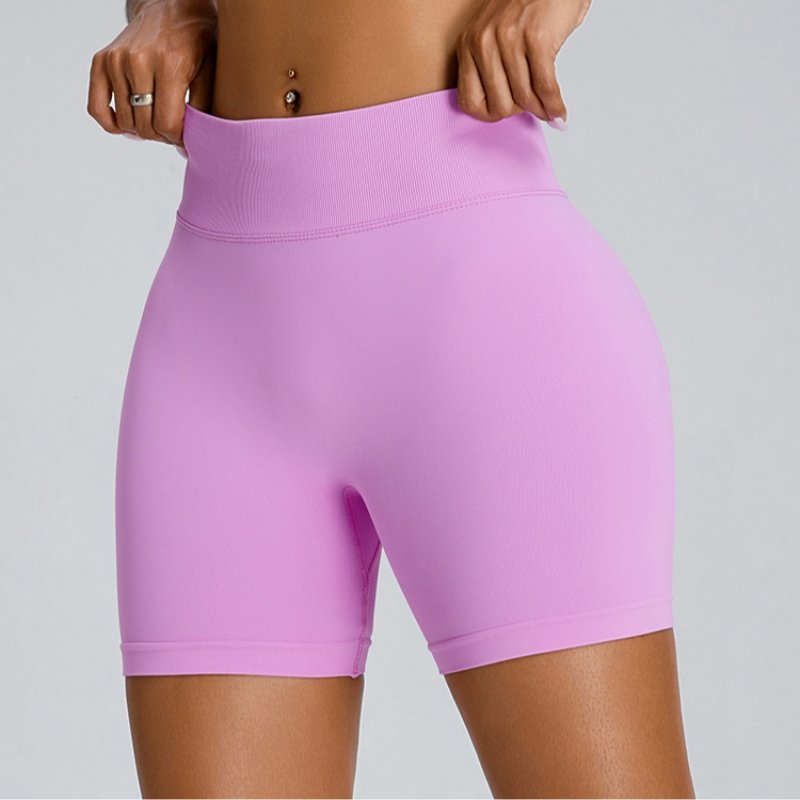 Custom Stretchy Sports Running Yoga Compression V Shape Leggings High Waisted Biker Women Peach Scrunch Butt Booty Gym Shorts
