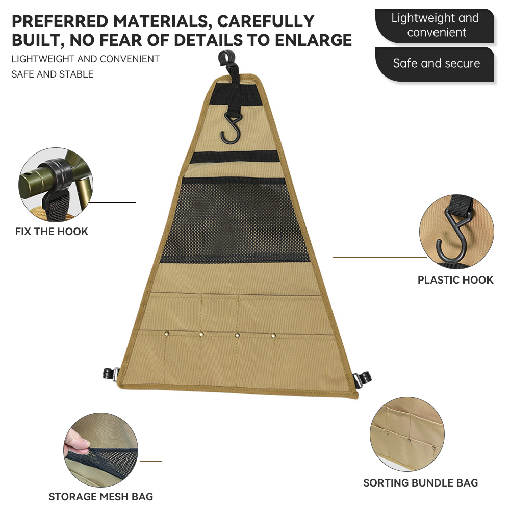 Large travel outdoor camping storage hook triangle rack bag Portable clothing light stand travel mountain rack