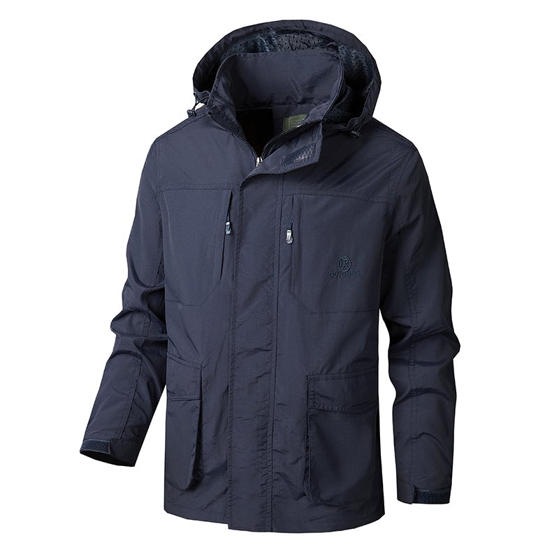 Men's Outdoor Jacket Windbreaker Waterproof Jacket Breathable Green Hiking Jacket Plus Size Coat For Men