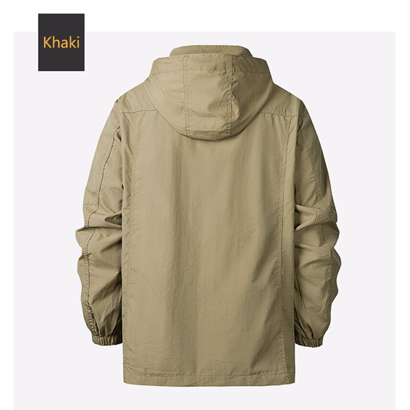 Men's Outdoor Jacket Windbreaker Waterproof Jacket Breathable Green Hiking Jacket Plus Size Coat For Men