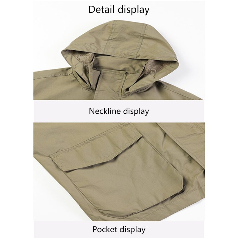Men's Outdoor Jacket Windbreaker Waterproof Jacket Breathable Green Hiking Jacket Plus Size Coat For Men
