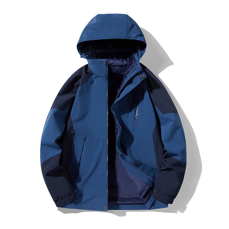Unisex Outdoor Waterproof Hiking Jacket Windproof Windbreaker Jacket Camping Hunting Fleece Inner Breathable causal Jacket
