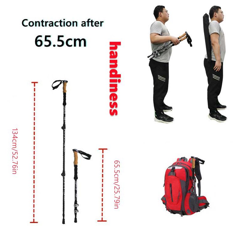 Carbon Fiber Aluminum Alloy Trekking Poles External Quick Lock Trekking Poles Hiking Collapsible Stick Nordic Walking Stick