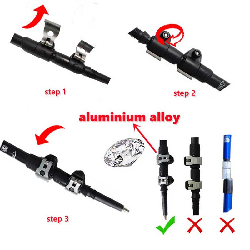 Carbon Fiber Aluminum Alloy Trekking Poles External Quick Lock Trekking Poles Hiking Collapsible Stick Nordic Walking Stick