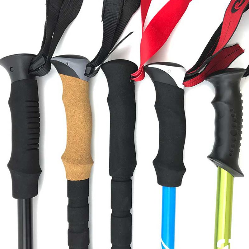 Carbon Fiber Aluminum Alloy Trekking Poles External Quick Lock Trekking Poles Hiking Collapsible Stick Nordic Walking Stick