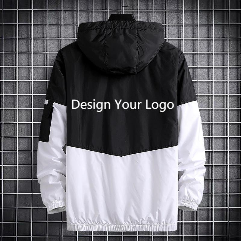 Custom Men's Full Zip Up Wind Breaker Jacket Training Light Weight Waterproof Sports Windbreaker Jacket For Men