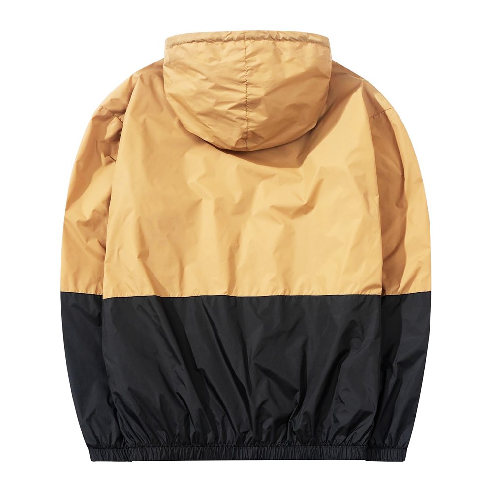 Mens Long Soft Shell Windbreaker Jackets Outdoor Hooded Pocket Raincoat with Zip Closure Waterproof Windstopper for Hiking