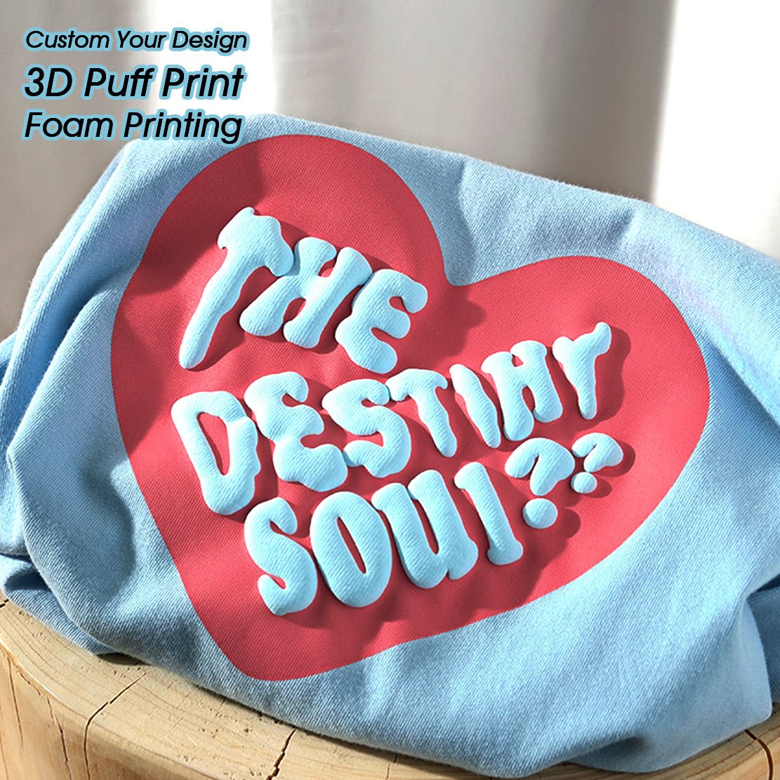 cotton t shirt mens tshirts with logo custom logo printed 3d Foam puff screen print tee shirt oversized plain t-shirt for men
