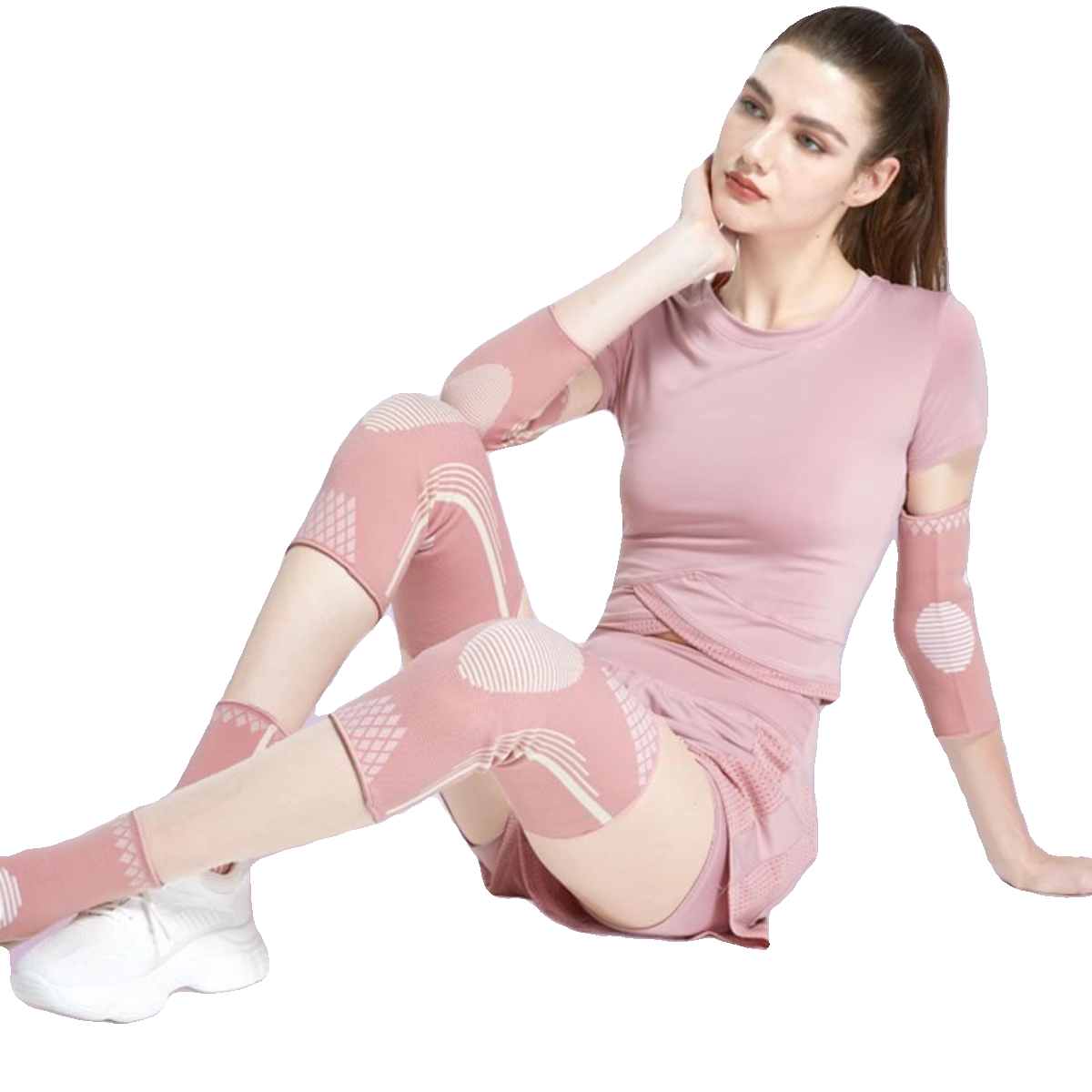 Gymnasium elbow-protected wrist-protecting kit with a run-jump line yoga joint