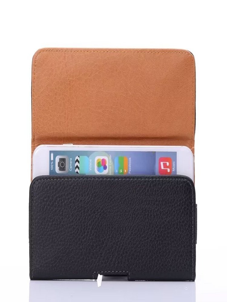 The old man's mobile phone is packed with a belt around 5.5 and 6.5 and 7.2