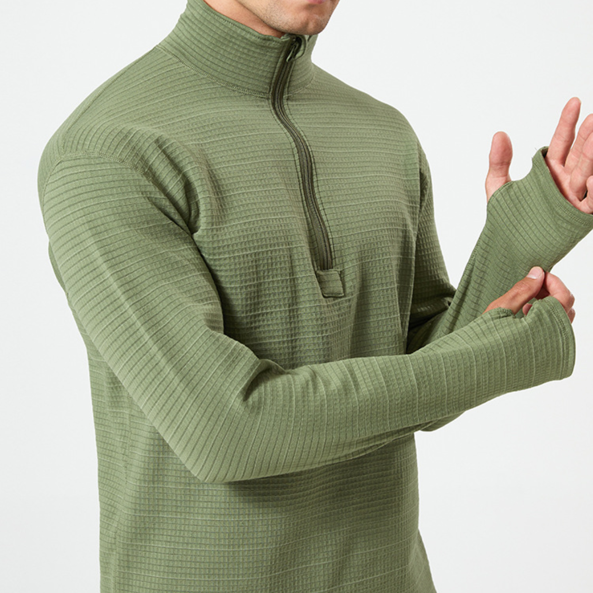 Men's Long Plaid Fleece Outdoor Thermal Underwear Factory's Cheap Price for Hiking Clothing