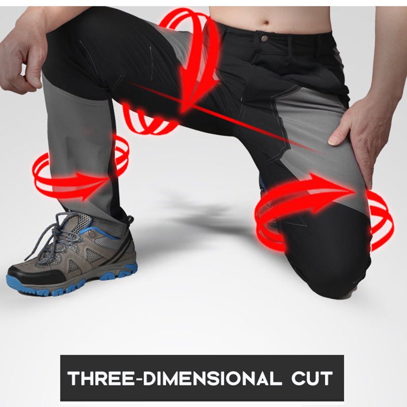 Men's Hiking Pants Summer Quick Dry Waterproof Soft Shell Thin-Pants Outdoor Elastic Camping Trekking Fishing Cycling Trousers