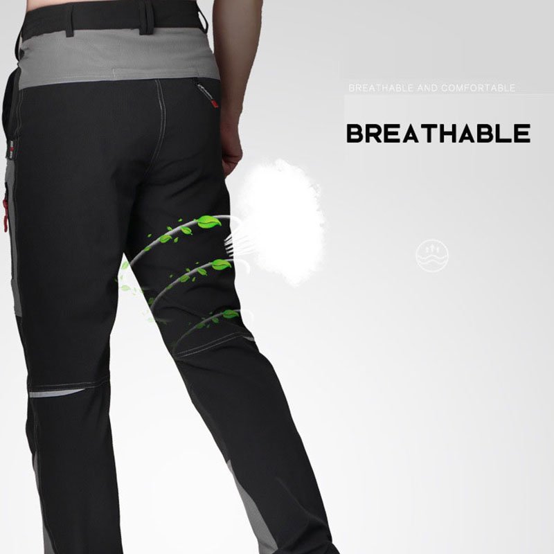 Men's Hiking Pants Summer Quick Dry Waterproof Soft Shell Thin-Pants Outdoor Elastic Camping Trekking Fishing Cycling Trousers