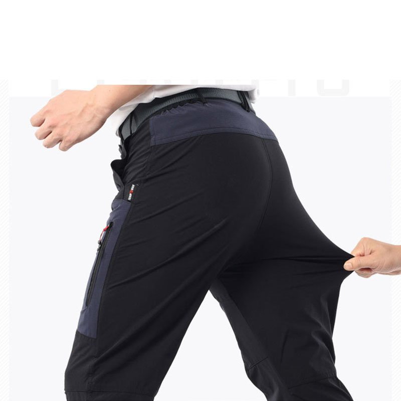 Men's Hiking Pants Summer Quick Dry Waterproof Soft Shell Thin-Pants Outdoor Elastic Camping Trekking Fishing Cycling Trousers