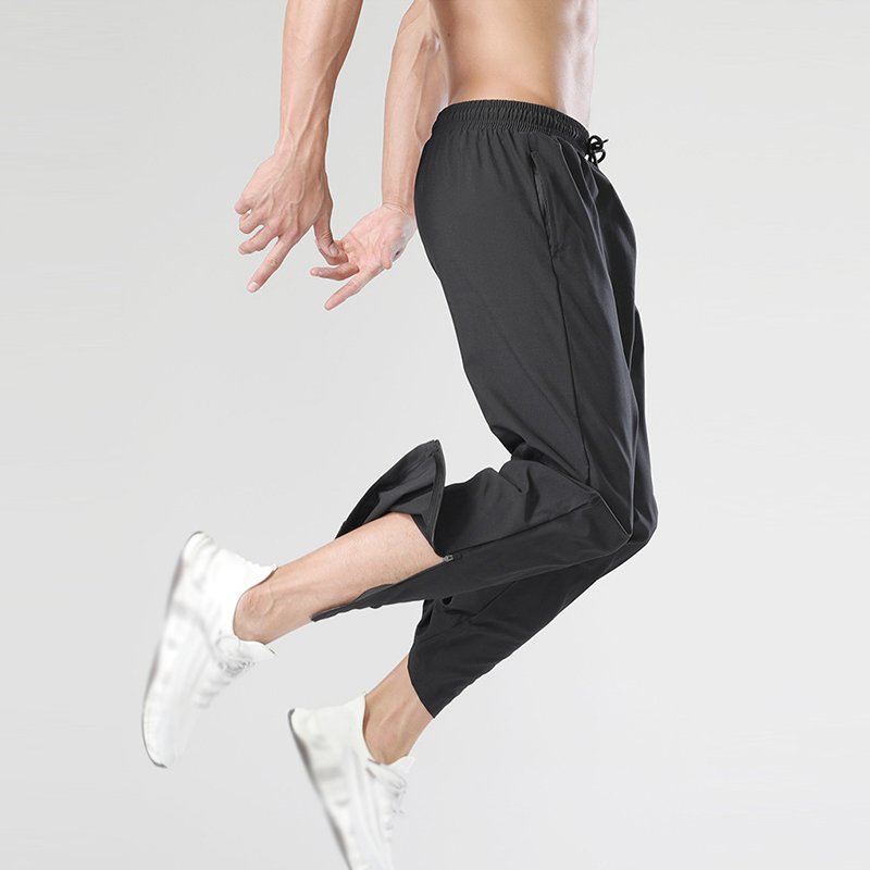 Loose fit breathable quick dry basketball pants men's custom zip up leg hiking pants running sport pants wholesale
