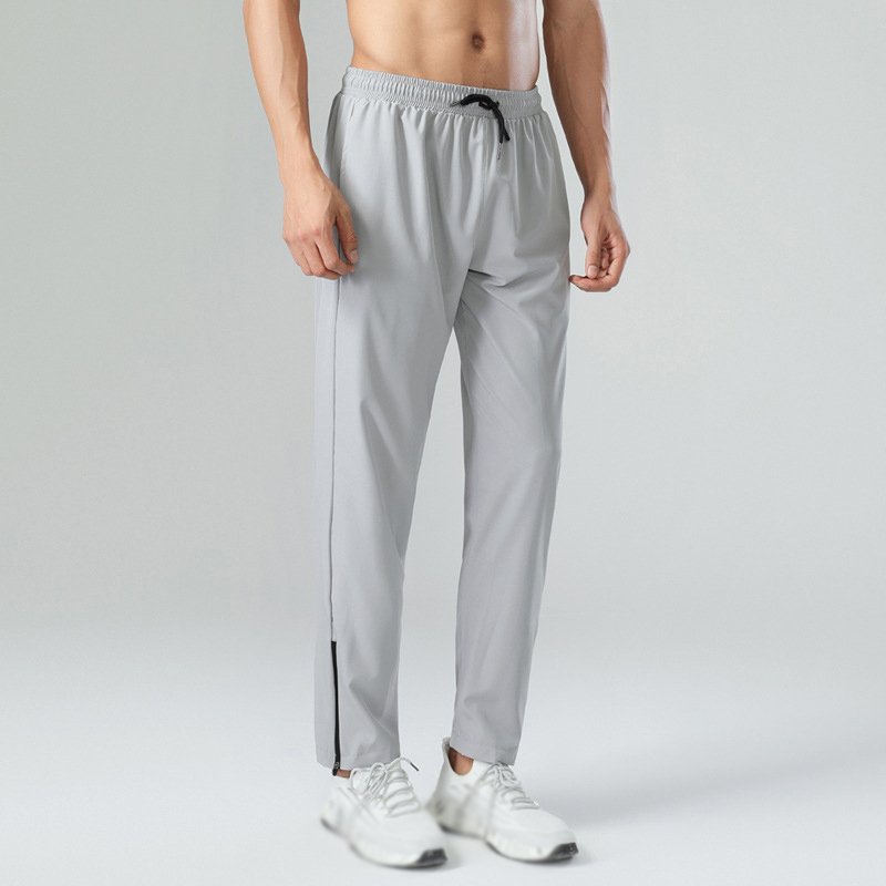 Loose fit breathable quick dry basketball pants men's custom zip up leg hiking pants running sport pants wholesale