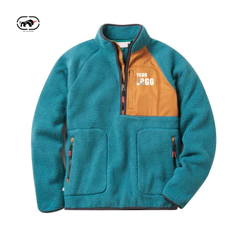 High Quality Warm Sherpa Fleece Jacket Outdoor Camping Hiking Custom Oem Logo Fleece Men Jacket