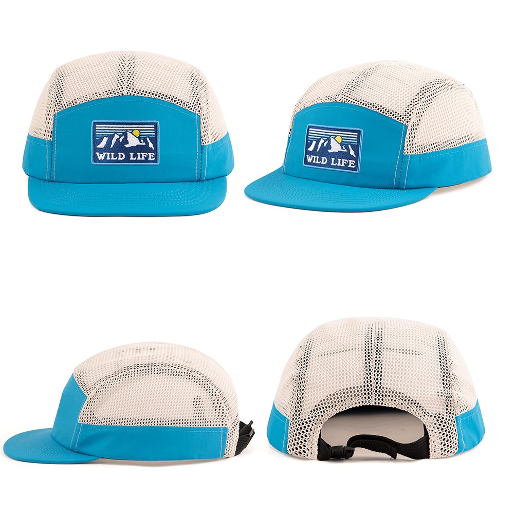 New Activity Customized Running Mesh Outdoor Mountaineering Quick Drying Breathable Baseball Hat 5 Panel Camp Cap