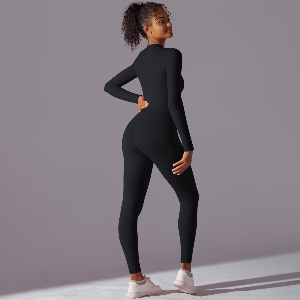 Women Round Neck Full Zip Yoga Suit Lady High Stretch Long Sleeve Gym Sets Female High Waist Abdomen Sports Tracksuit