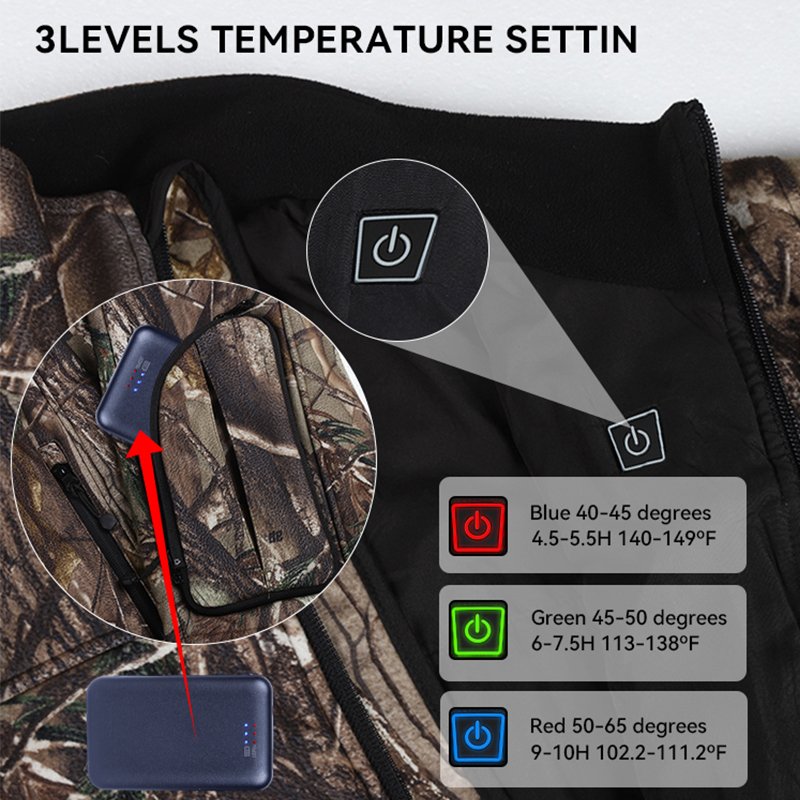 Temperature Controller Waterproof Heated Hunting Jacket With Heating Clothing Winter Men Women Kids Usb Battery Heated Jacket