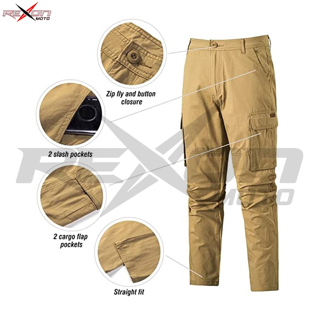 Mens Casual Cargo Pants - Cotton Cargo Pants Hiking Outdoor Twill Work Pants with 6 Pockets Customize
