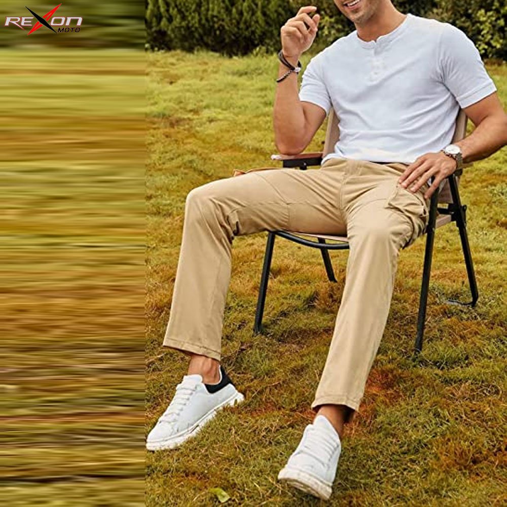 Mens Casual Cargo Pants - Cotton Cargo Pants Hiking Outdoor Twill Work Pants with 6 Pockets Customize