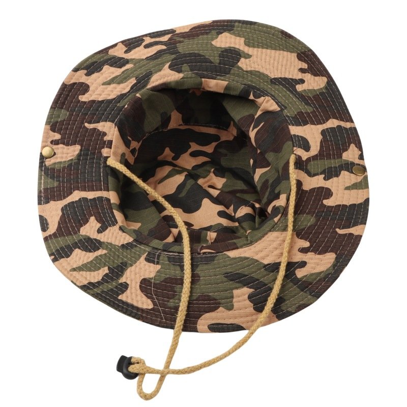 Camo Benny Bush basin hat Outdoor large overhang shade fisherman hat American casual breathable sun hat