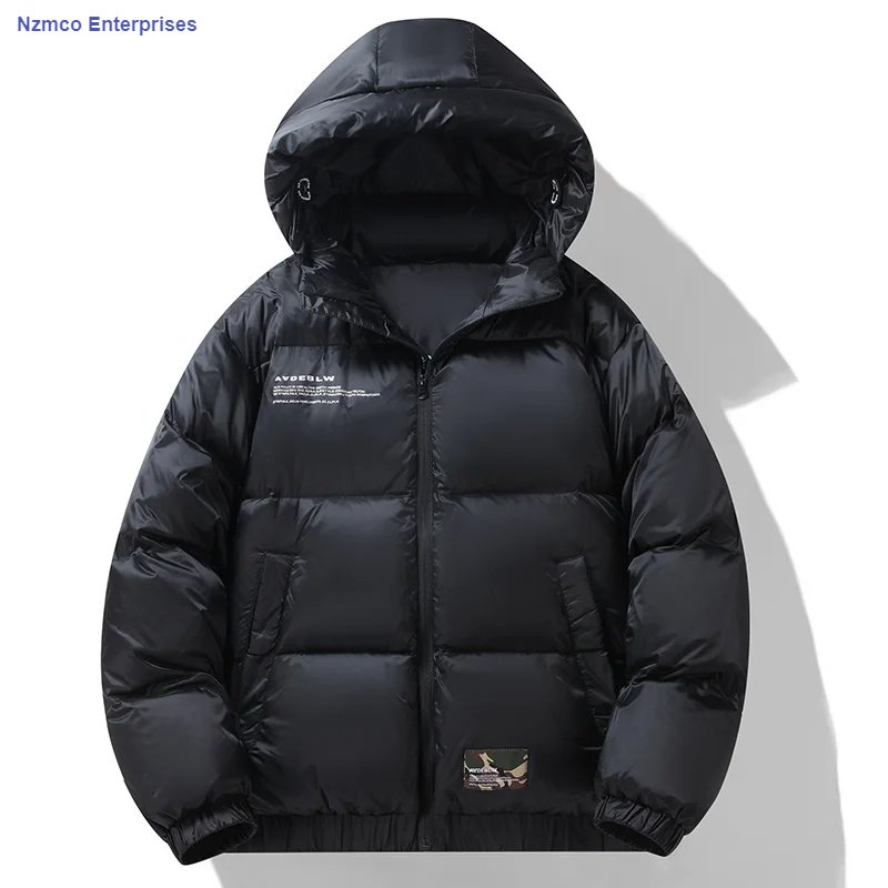 NZMCO 2024 New Winter 90 White Duck Down Jacket Men Hooded Loose Bomber Thick Parkas Warm Casual Male Puffer Coat Streetwear