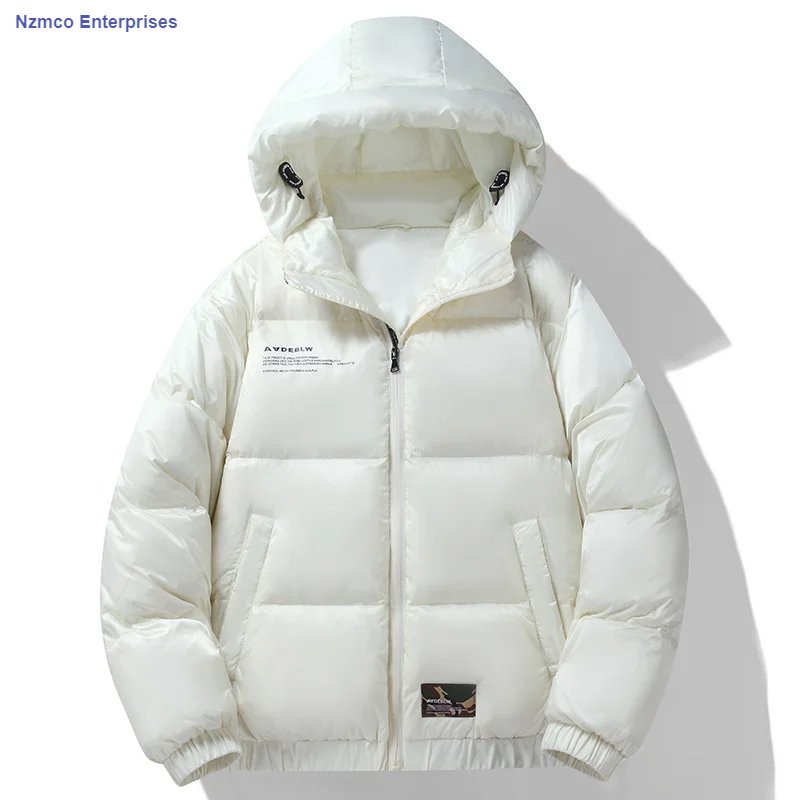 NZMCO 2024 New Winter 90 White Duck Down Jacket Men Hooded Loose Bomber Thick Parkas Warm Casual Male Puffer Coat Streetwear