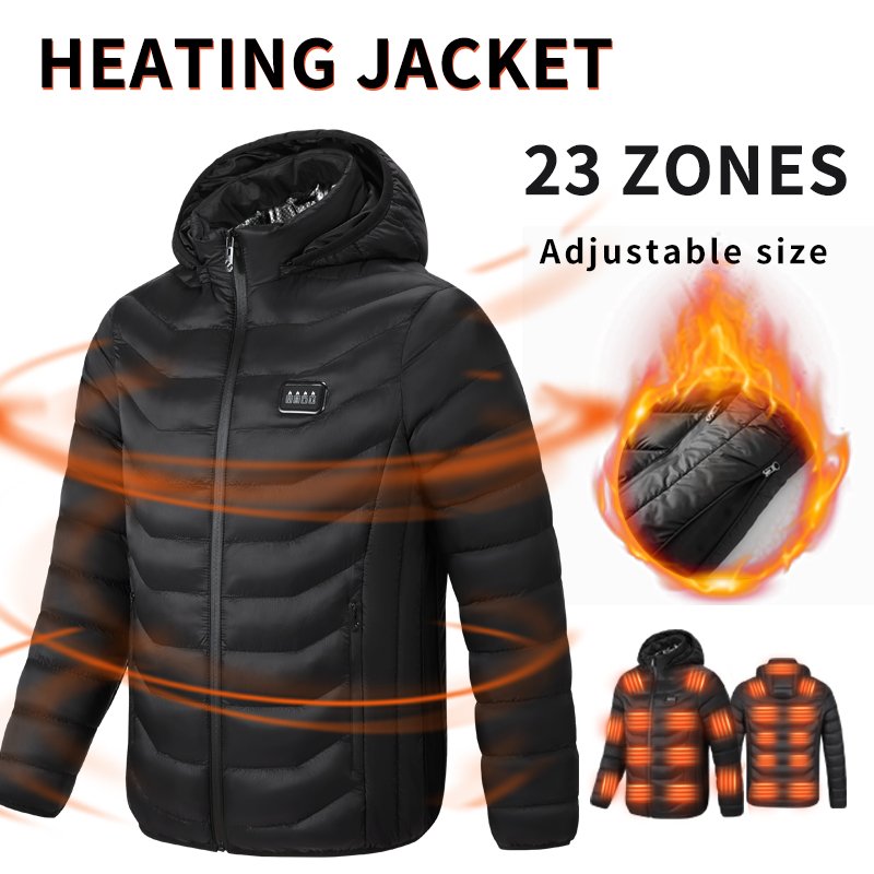 23 Heat Generating Areas Outdoor Warmth Usb Electrical Heating Winter Long Sleeve Men's Heated Cotton Jacket