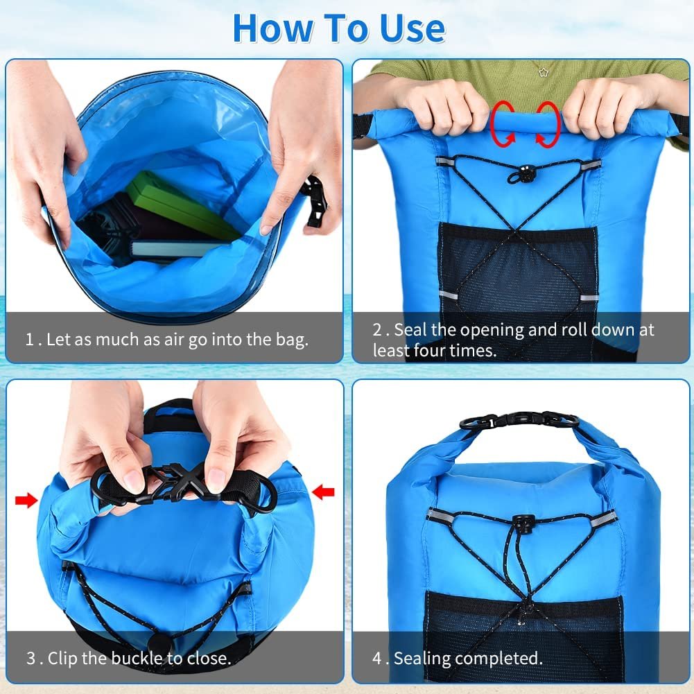 Outdoor 4pcs Waterproof Dry Bag Backpack Set, Large Universal Waterproof Phone Case,waterproof Fanny Pack For Kayaking hiking