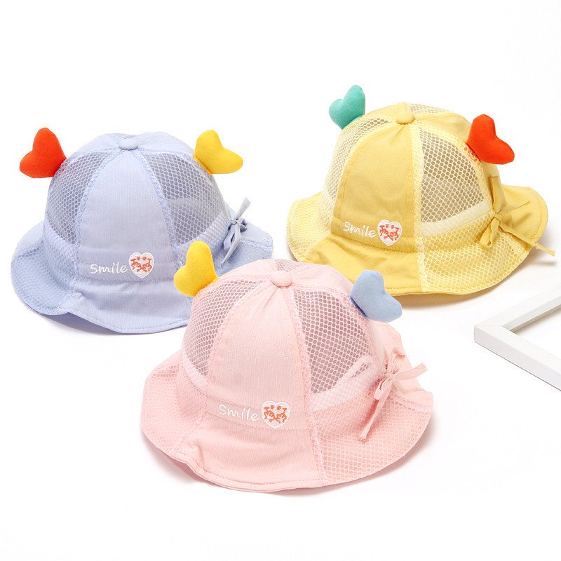 Spring and Autumn baby cute Sun protection hat Baby outdoor activities net sun protection fisherman hat clothing and accessories