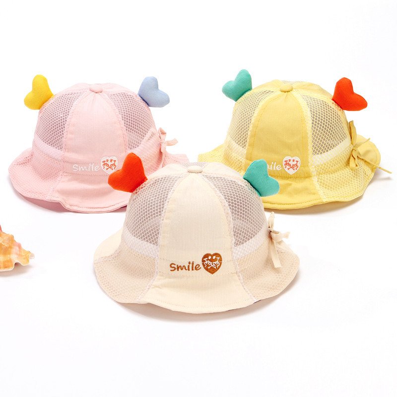 Spring and Autumn baby cute Sun protection hat Baby outdoor activities net sun protection fisherman hat clothing and accessories